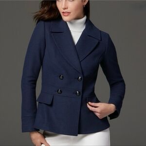 Women's Navy Double-Breasted Jacket